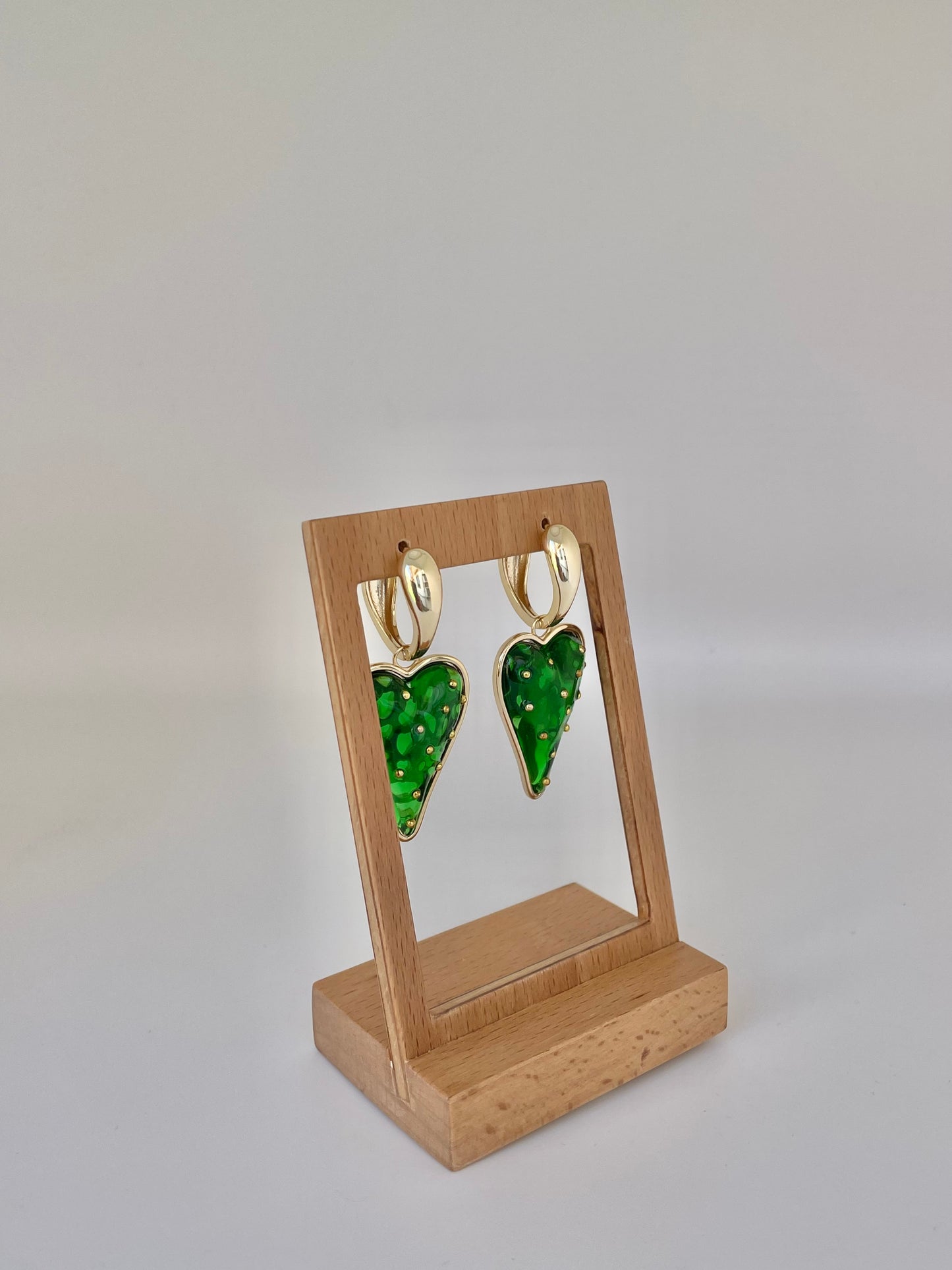 Pendientes Corazón Esmeralda