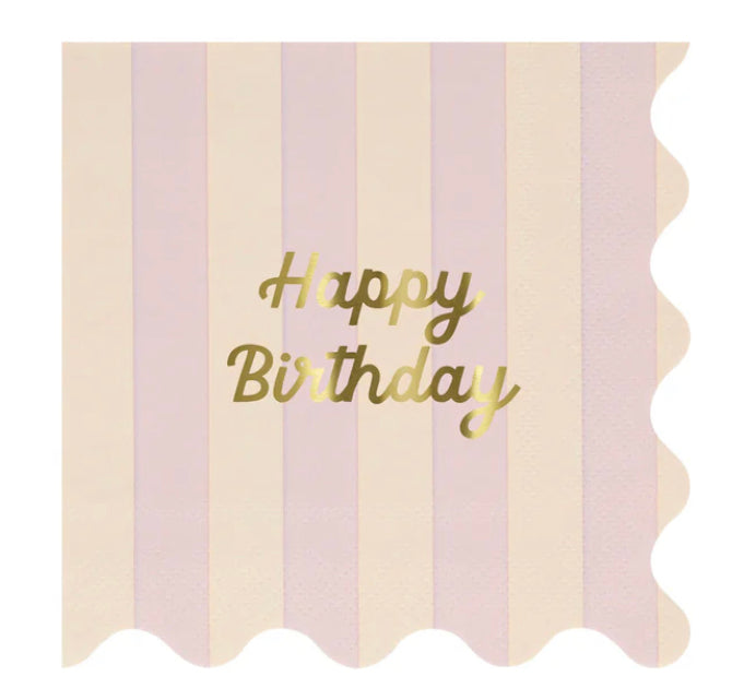 Servilletas Grandes “Happy Birthday” Rayas
