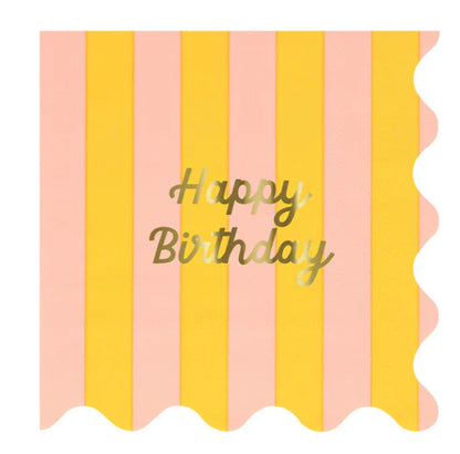 Servilletas Grandes “Happy Birthday” Rayas
