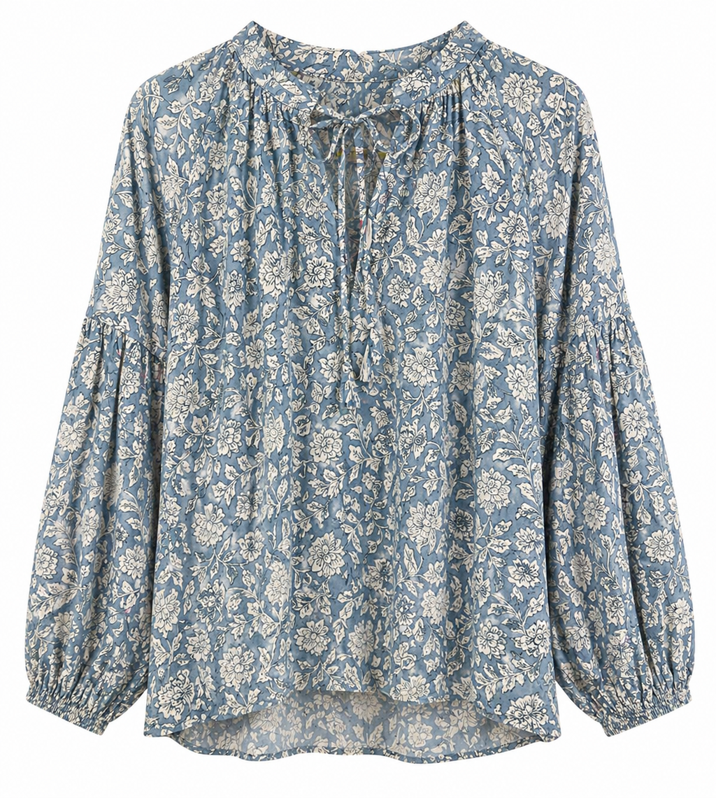 Blusa Azul Floral