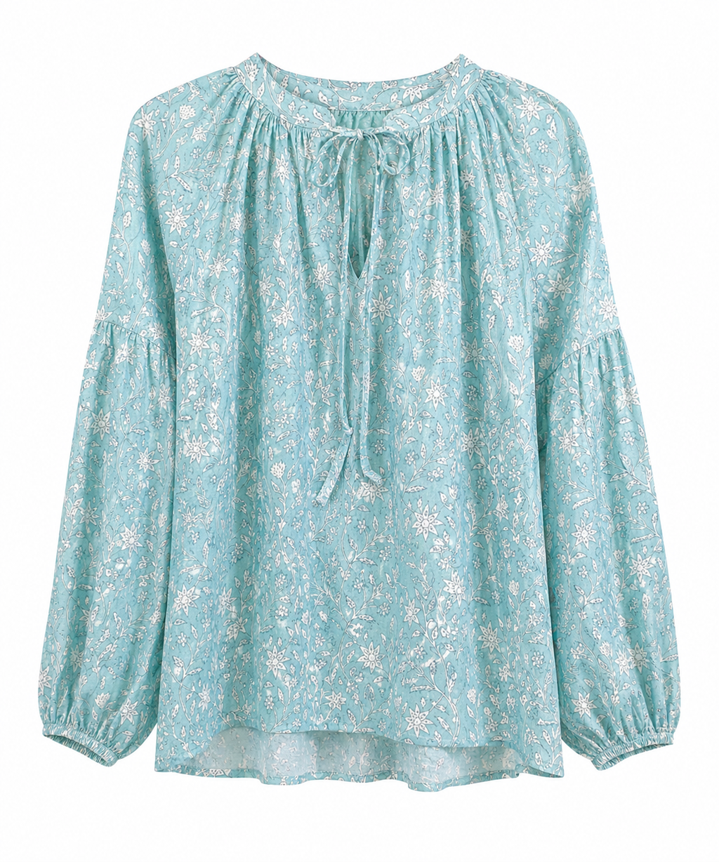 Blusa Turquesa estampada