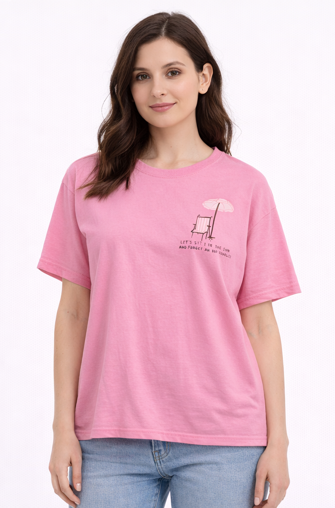 Camiseta “Sit in the Sun” Rosa