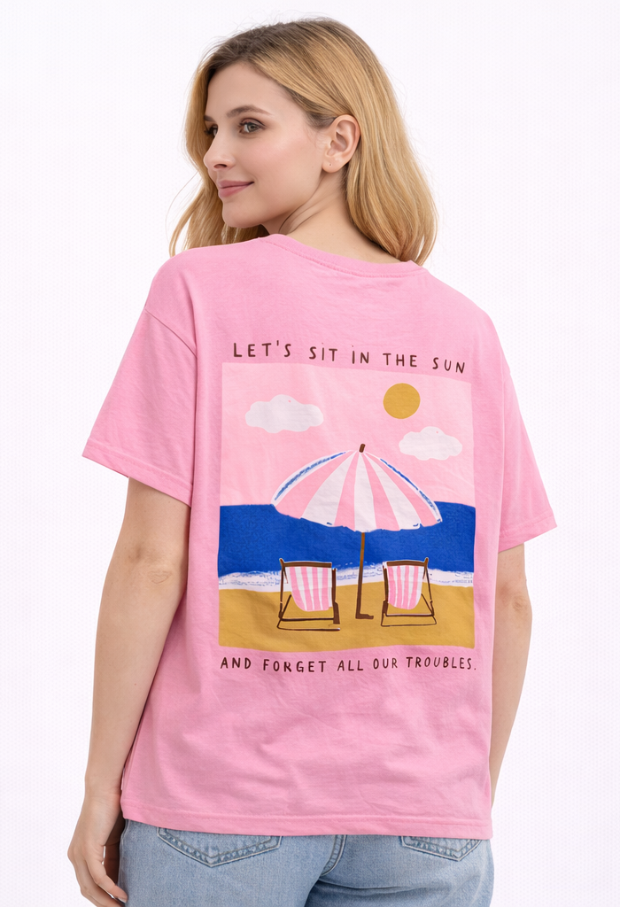 Camiseta “Sit in the Sun” Rosa