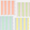 Servilletas Grandes Pastel con Rayas y Borde Ondulado