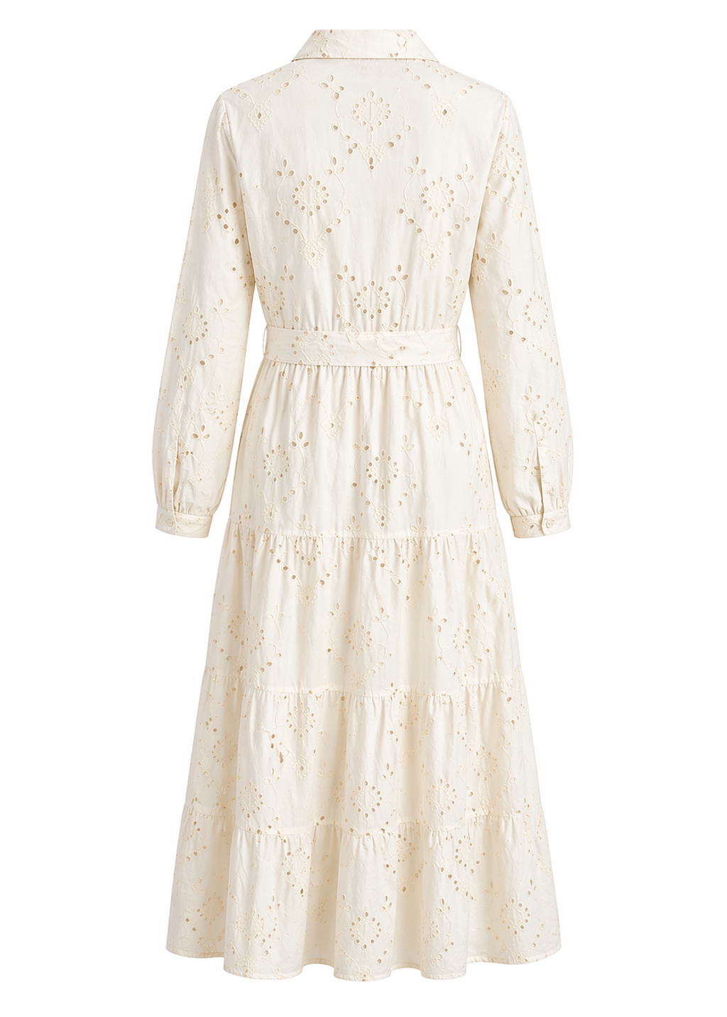 Vestido camisero blanco calado