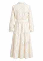 Vestido camisero blanco calado