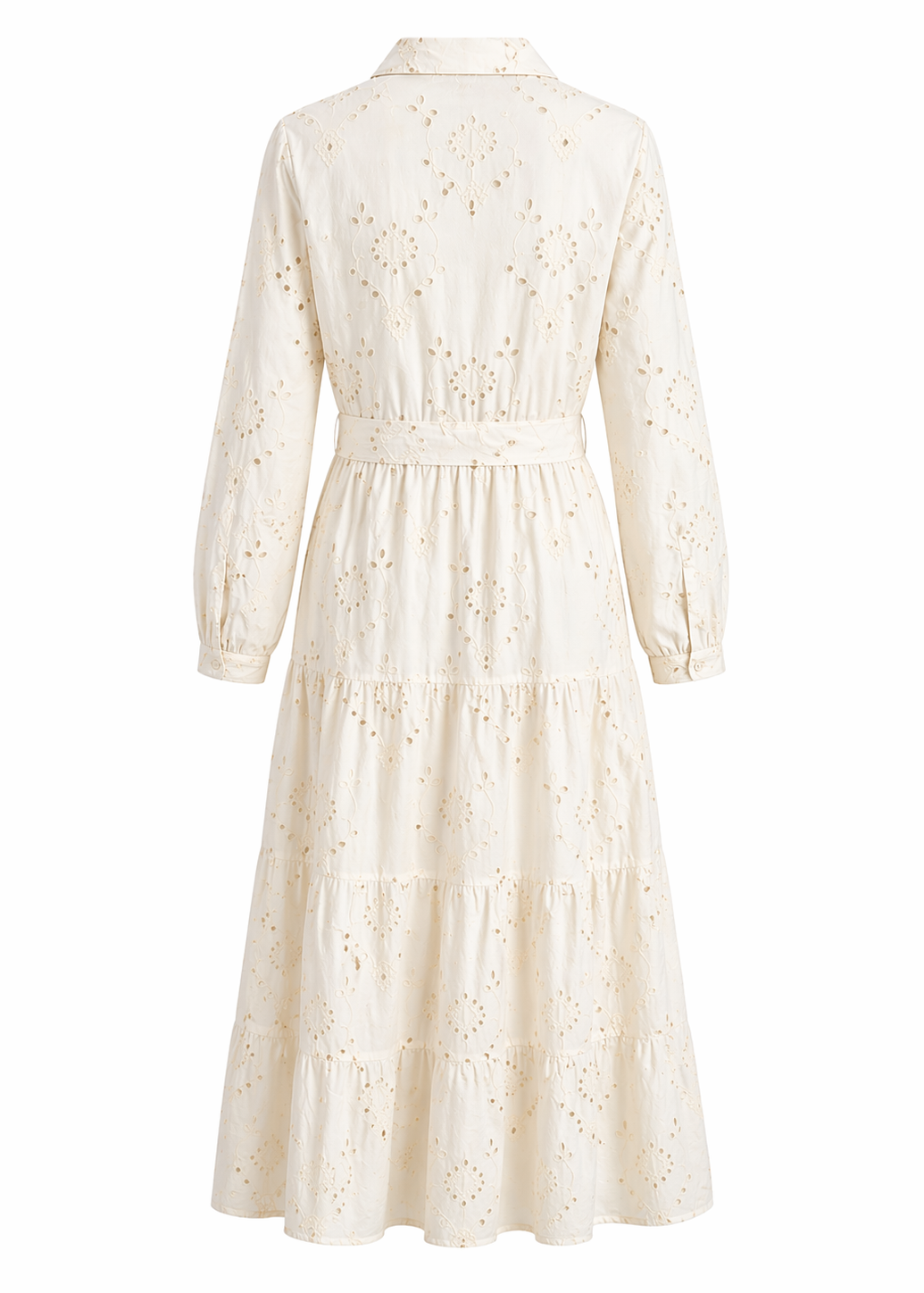Vestido camisero blanco calado