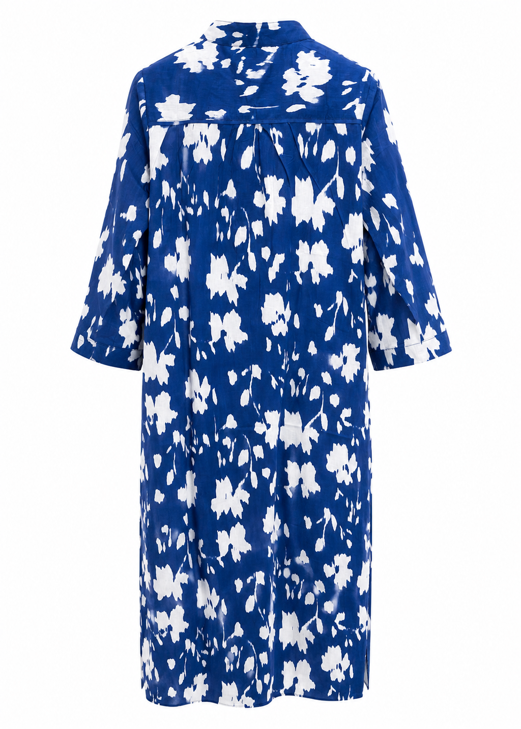 Vestido largo azul flores