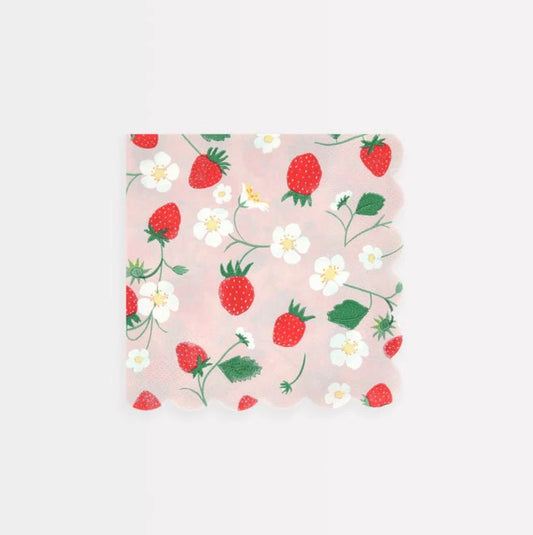 Servilletas Pequeñas Fresas y Flores