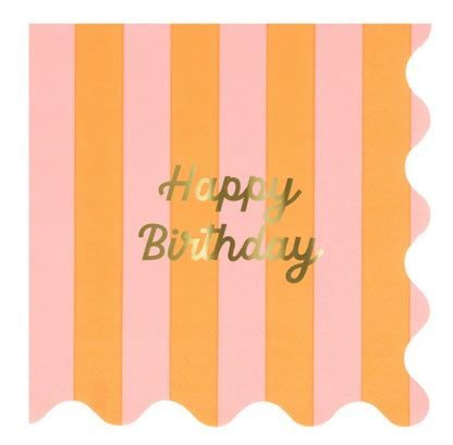Servilletas Grandes “Happy Birthday” Rayas