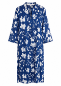 Vestido largo azul flores