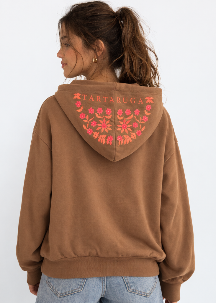Sudadera con Cremallera Marrón