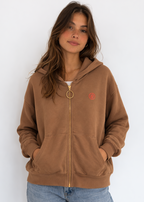 Sudadera con Cremallera Marrón
