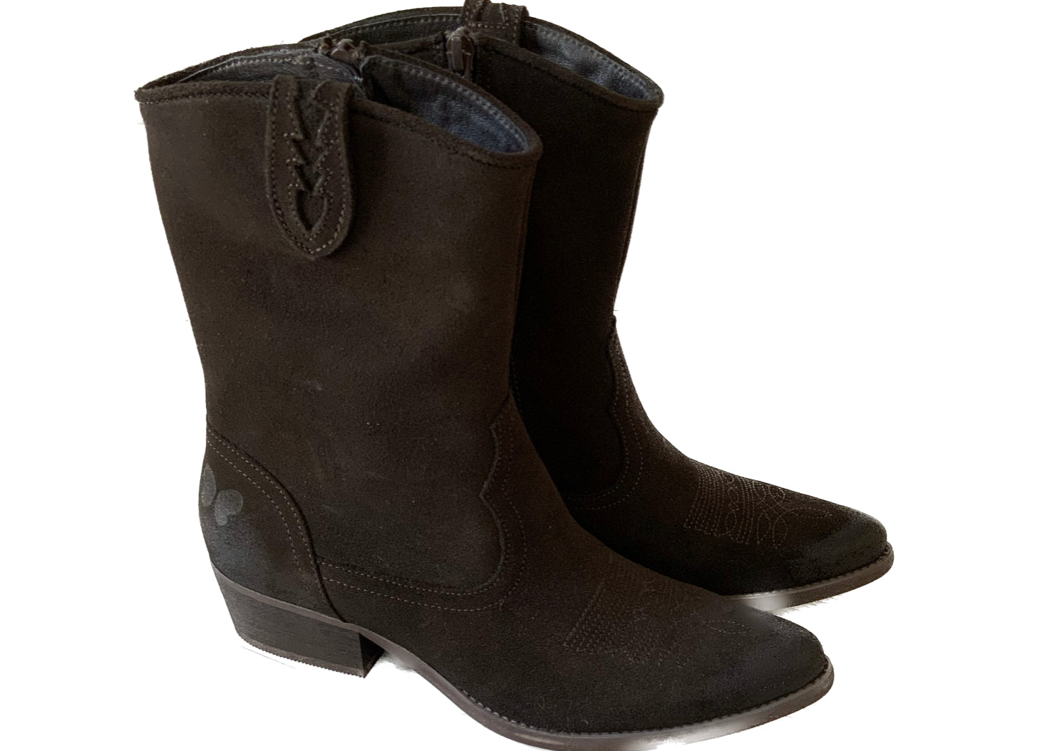 Botas de serrano marrón con punta con efecto gastado