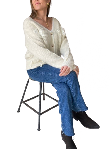 Jersey de Pico Lana Blanco