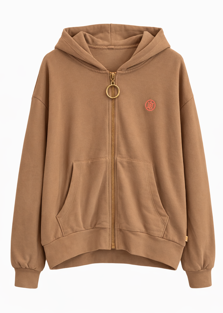 Sudadera con Cremallera Marrón