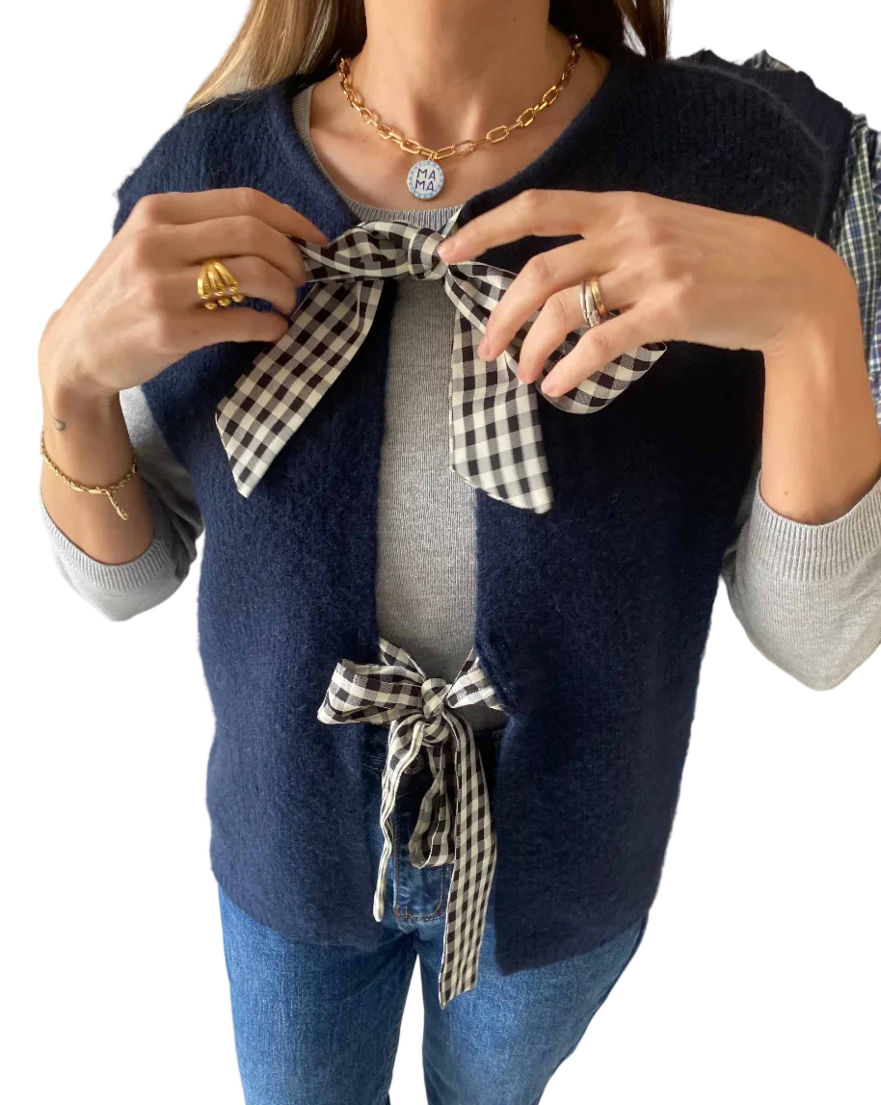 Chaleco lazo cuadro Vichy