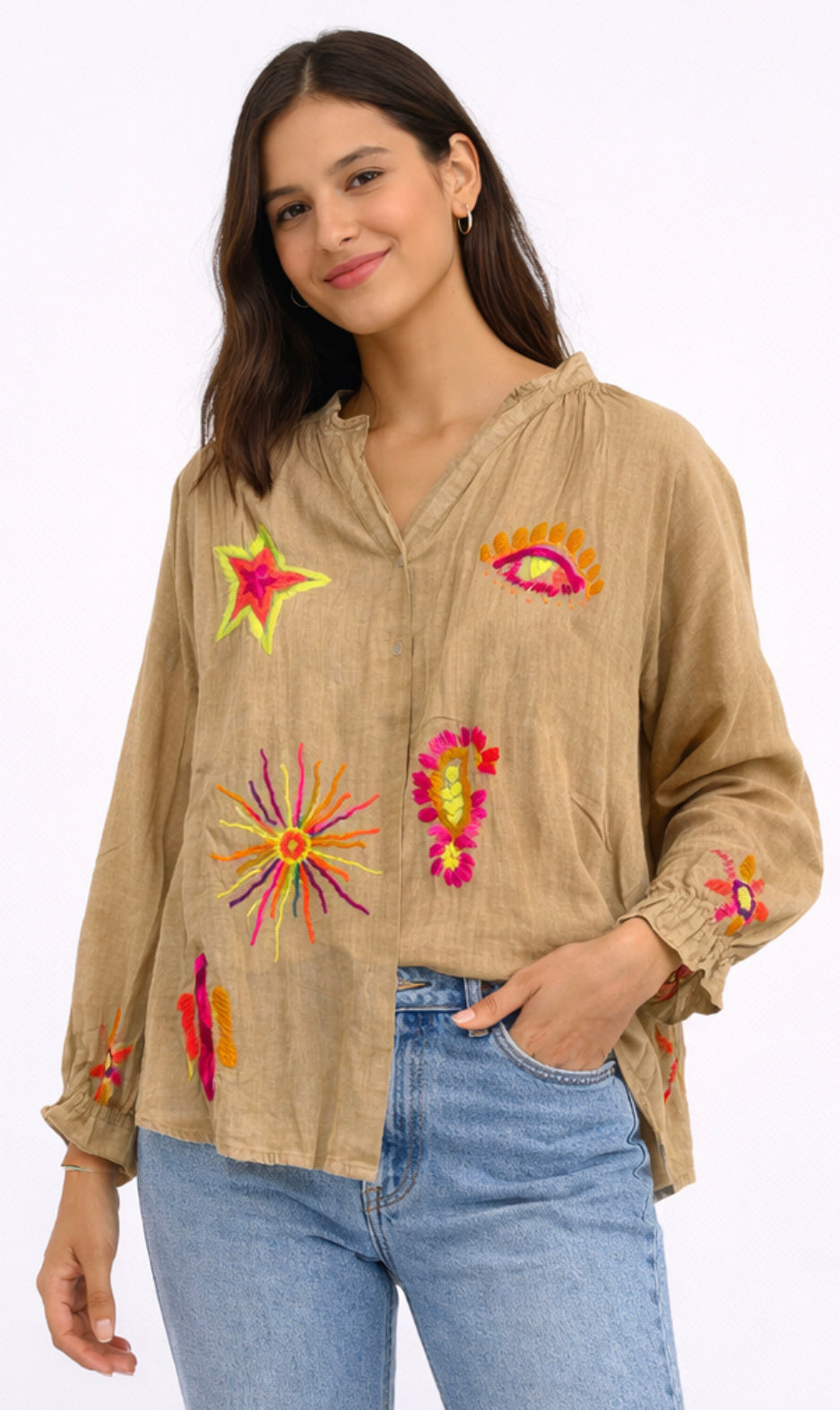 Camisa bordados Neón