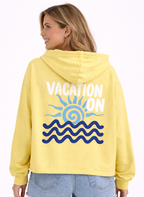 Sudadera abotonada “Vacation On” Amarilla