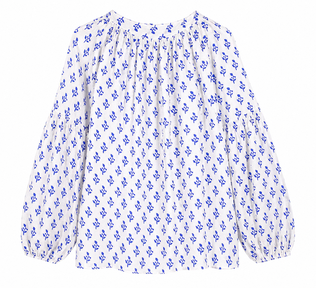 Blusa lazada floral azul