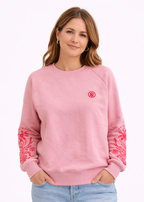 Sudadera Bordados Rosa