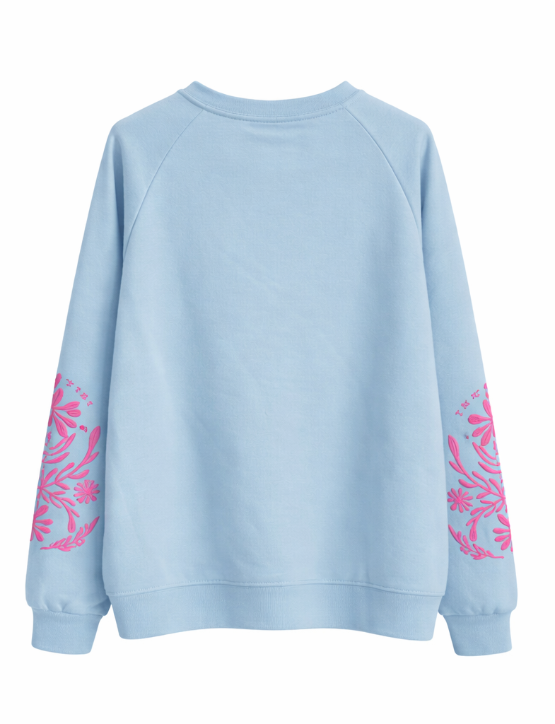 Sudadera Bordados Azul