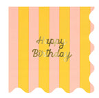 Servilletas Pequeñas “Happy Brithday” Rayas