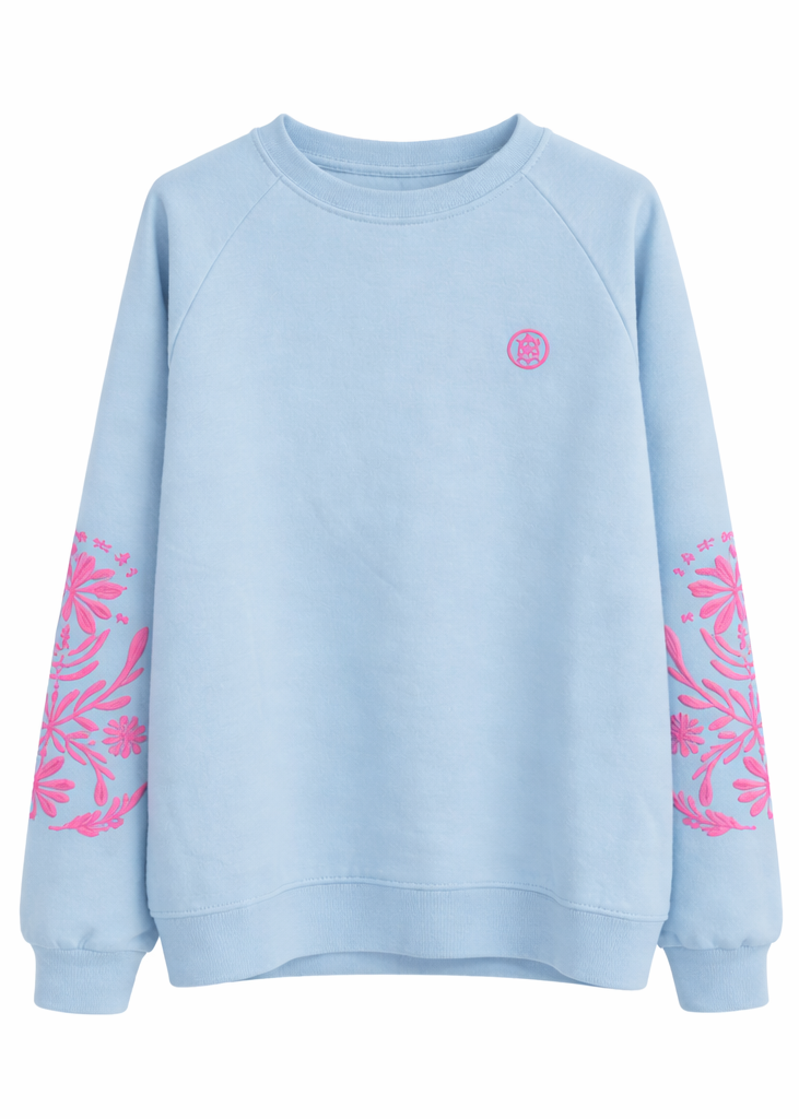 Sudadera Bordados Azul