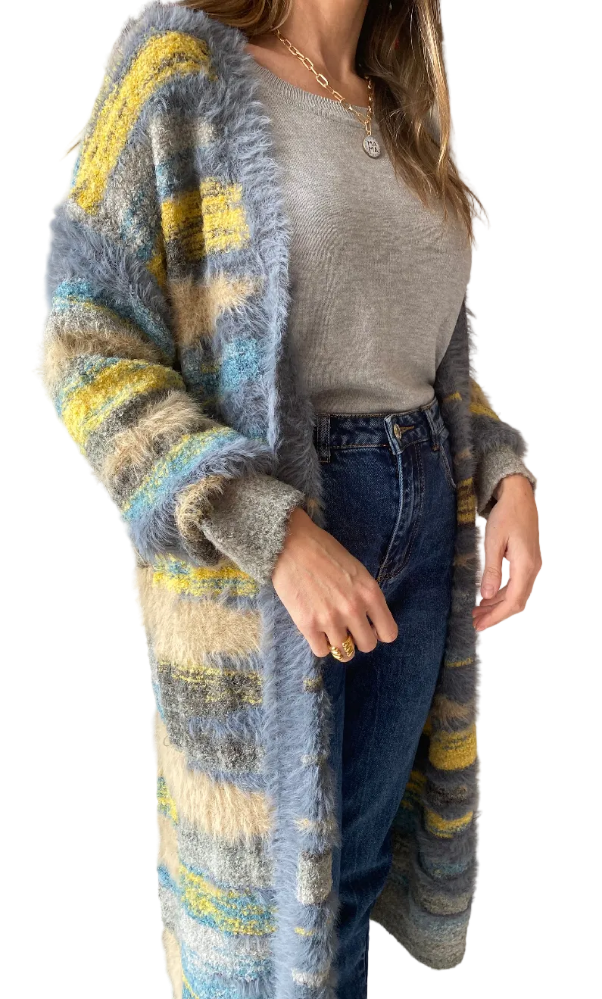 Chaqueta larga Multicolor de Lana