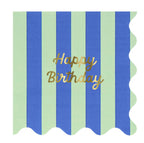 Servilletas Pequeñas “Happy Brithday” Rayas
