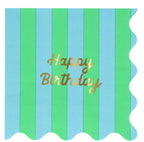 Servilletas Grandes “Happy Birthday” Rayas
