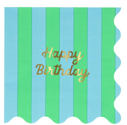Servilletas Grandes “Happy Birthday” Rayas