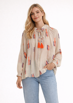 Blusa borlas beige