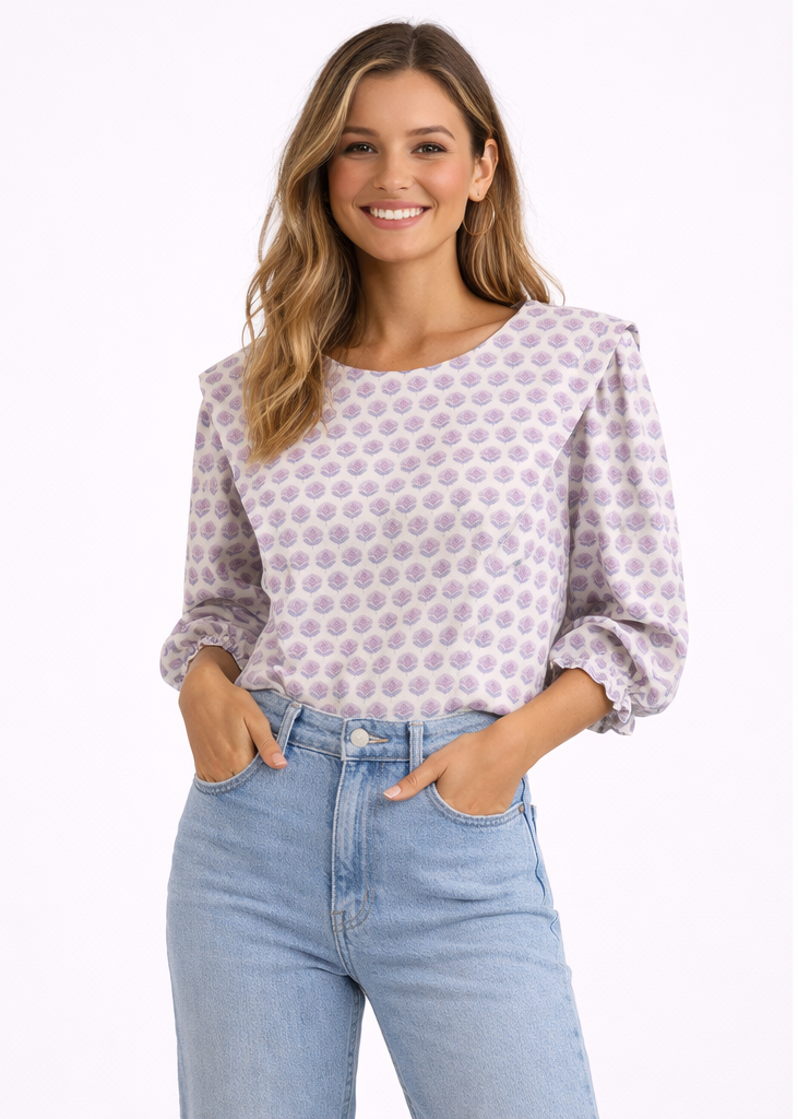 Camisa Volante Lila