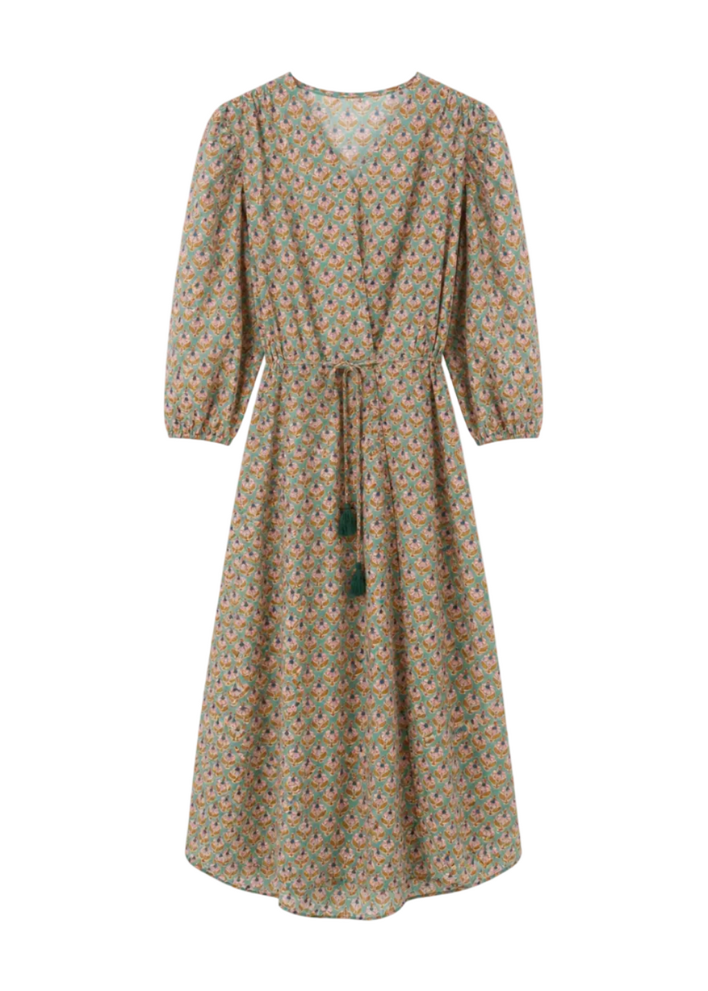 Vestido verde estampado