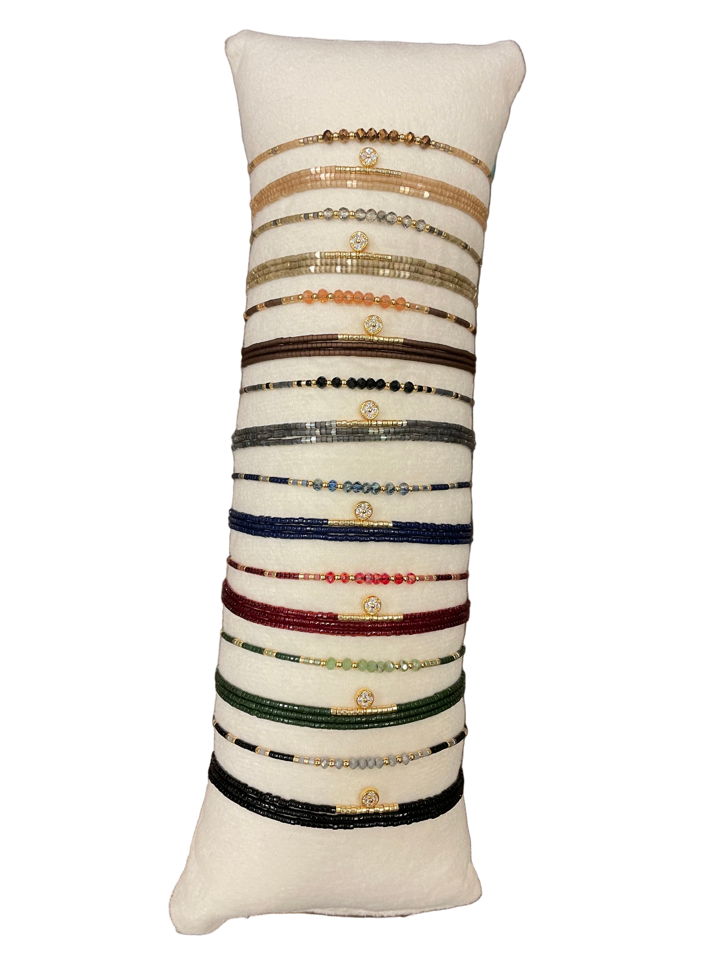 Pulsera triple abalorios