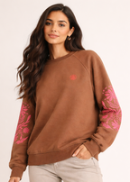 Sudadera Bordados Marrón