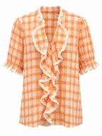 Blusa cuadros naranja