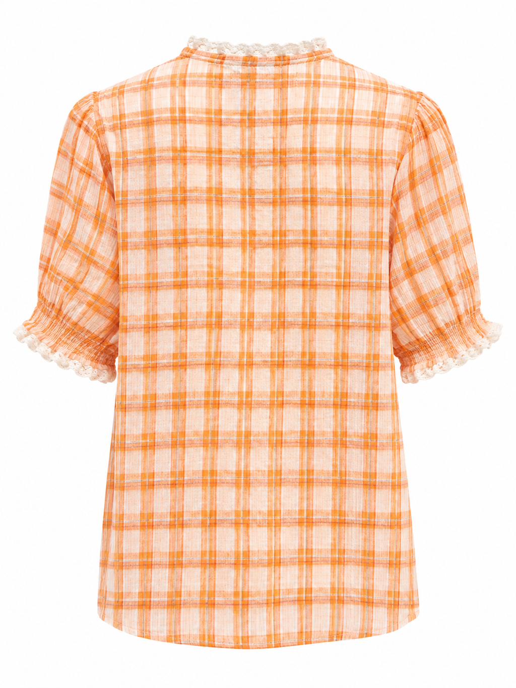 Blusa cuadros naranja