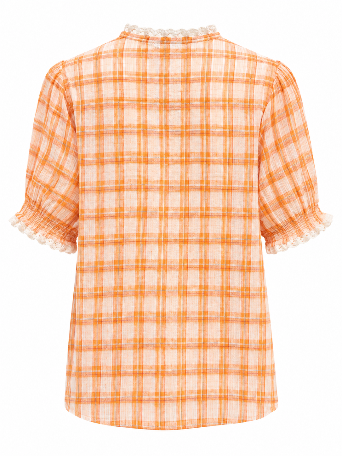 Blusa cuadros naranja