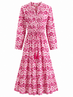 Vestido largo estampado Rosa