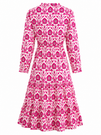 Vestido largo estampado Rosa