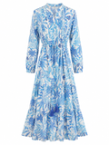 Vestido largo Estampado Azul Cielo