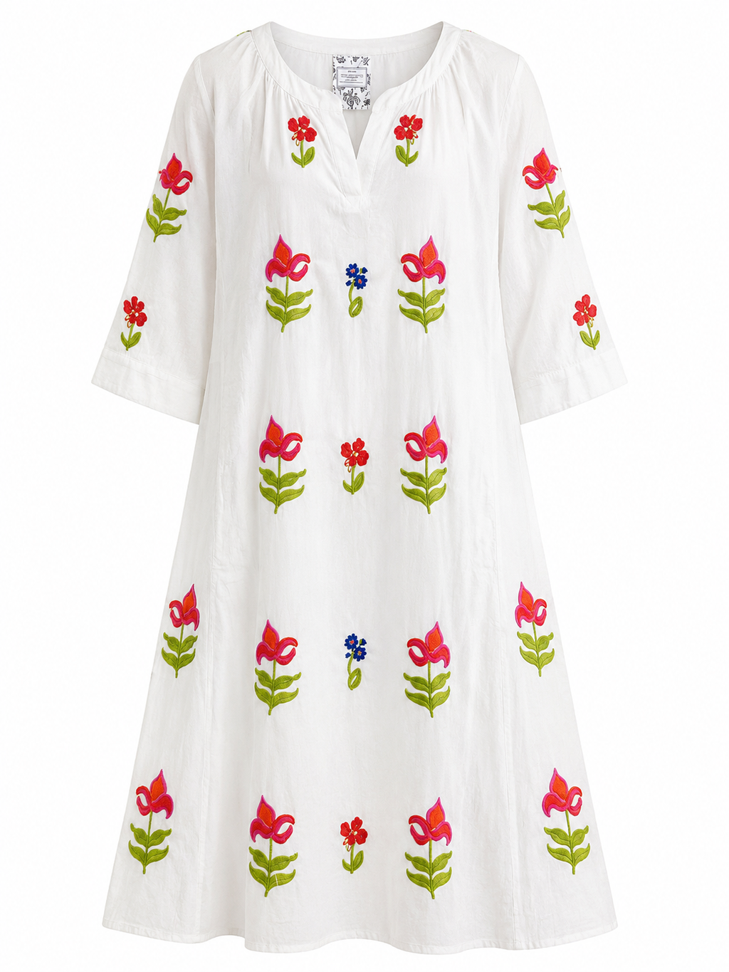 Vestido camisola blanca bordada