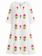 Vestido camisola blanca bordada