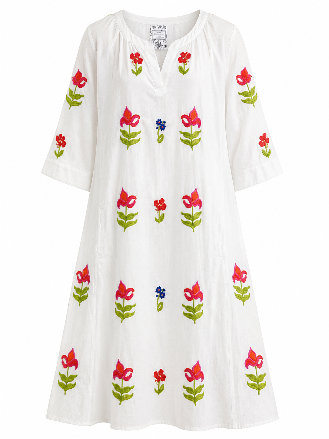 Vestido camisola blanca bordada
