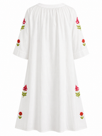 Vestido camisola blanca bordada
