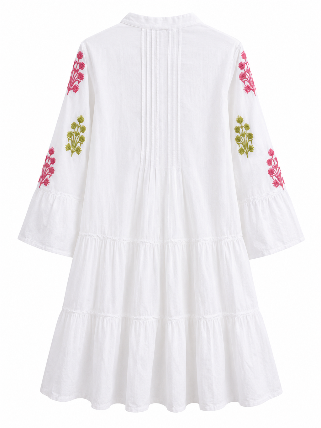Vestido Blanco bordados rosas