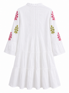 Vestido Blanco bordados rosas