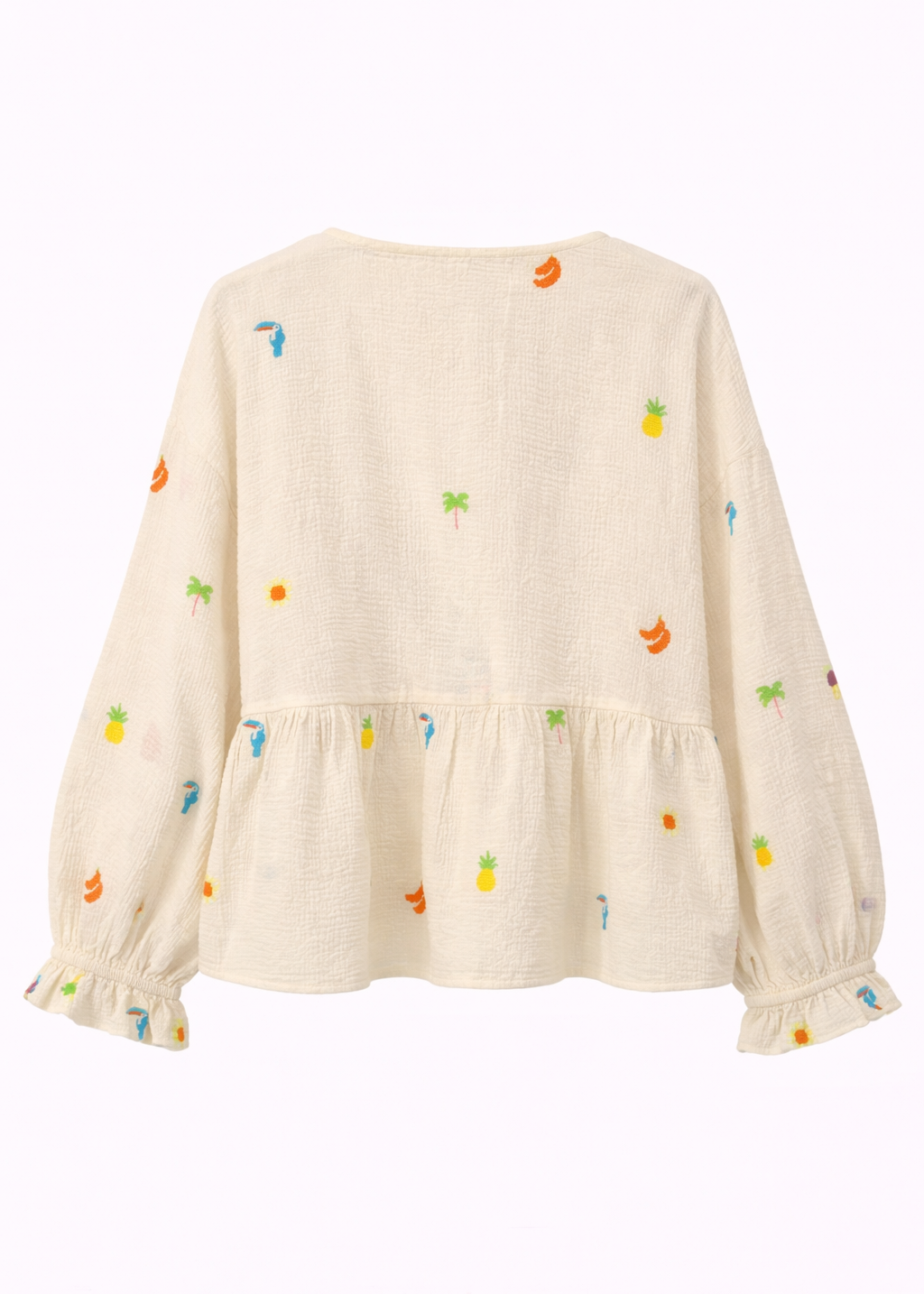 Blusa bordada con lazada